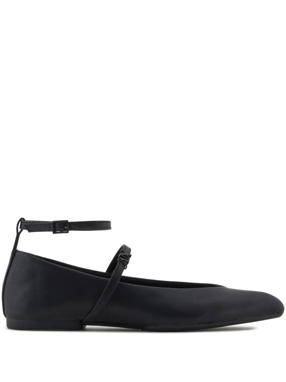 Armani Exchange pointed-toe ballerina shoes Black