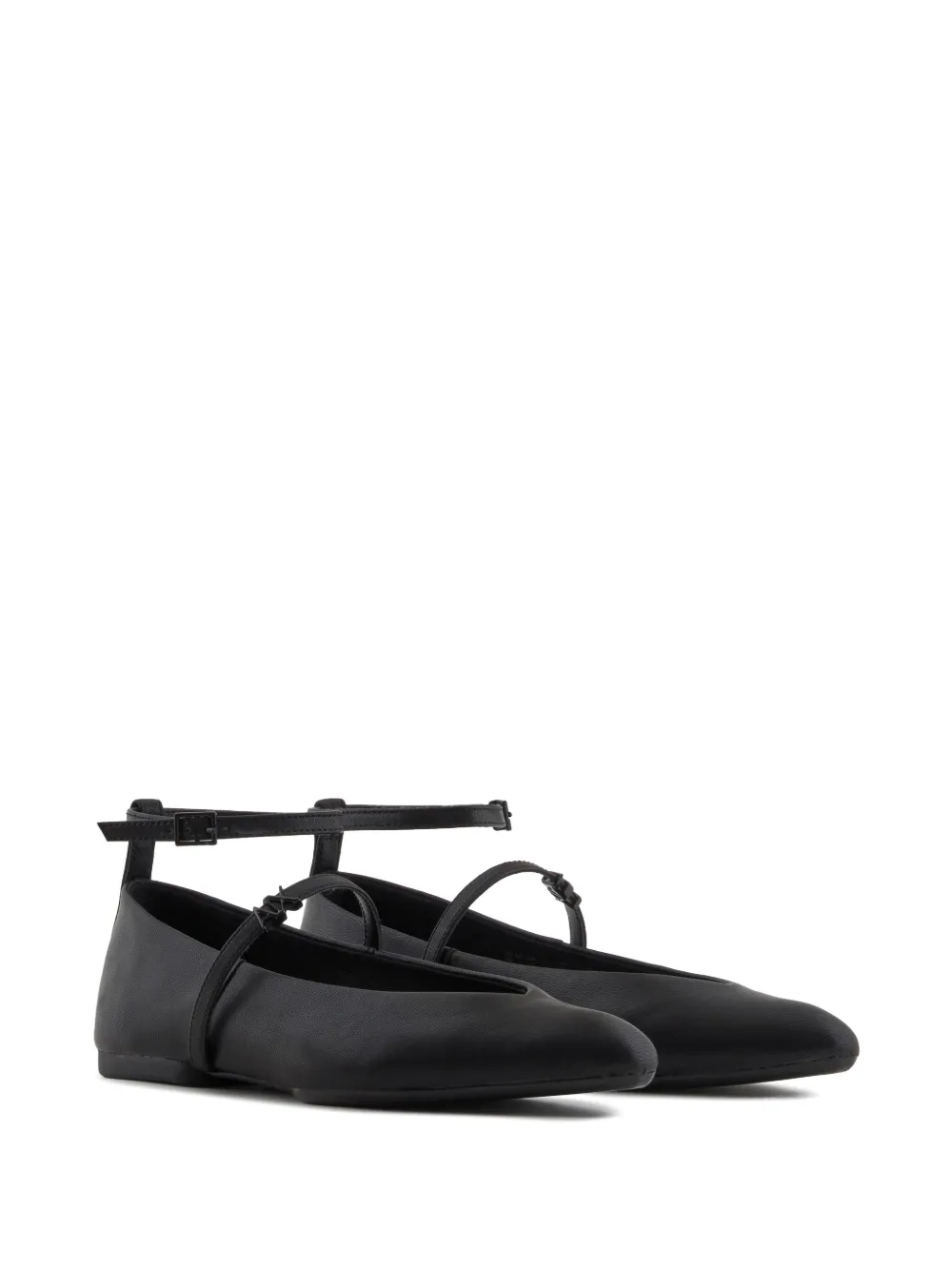 Armani Exchange Ballerina's met puntige neus - Zwart