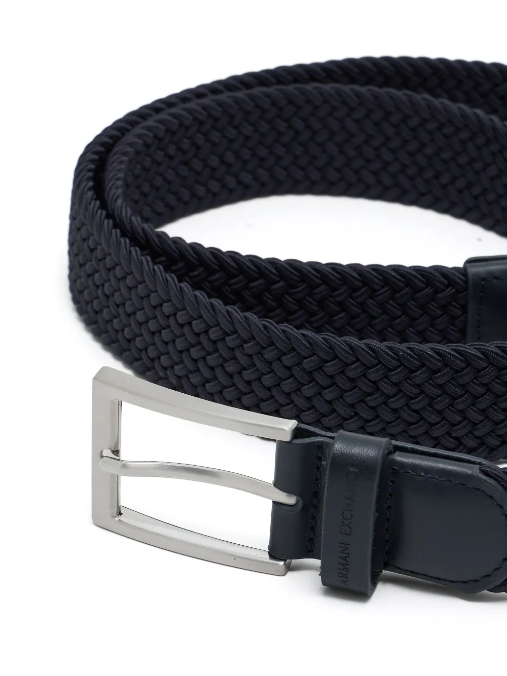 Armani Exchange Logo-debossed Belt In Black