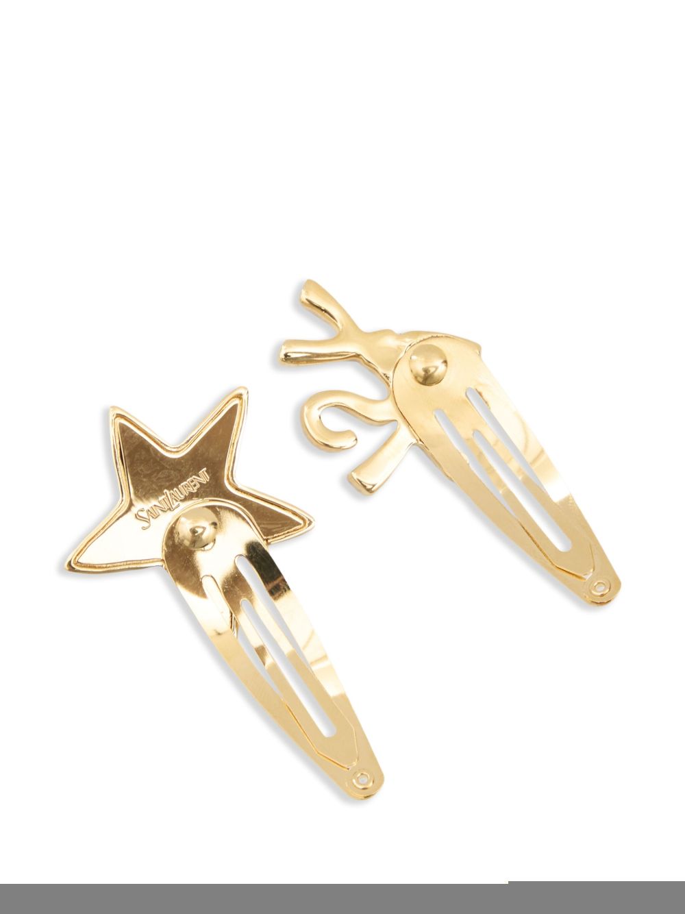 Saint Laurent Cassandre hair clips (set of two) - Goud