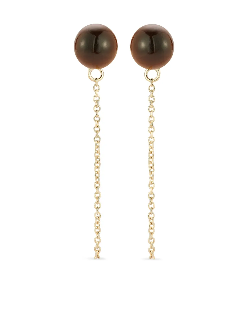 14K yellow gold tiger eye earrings