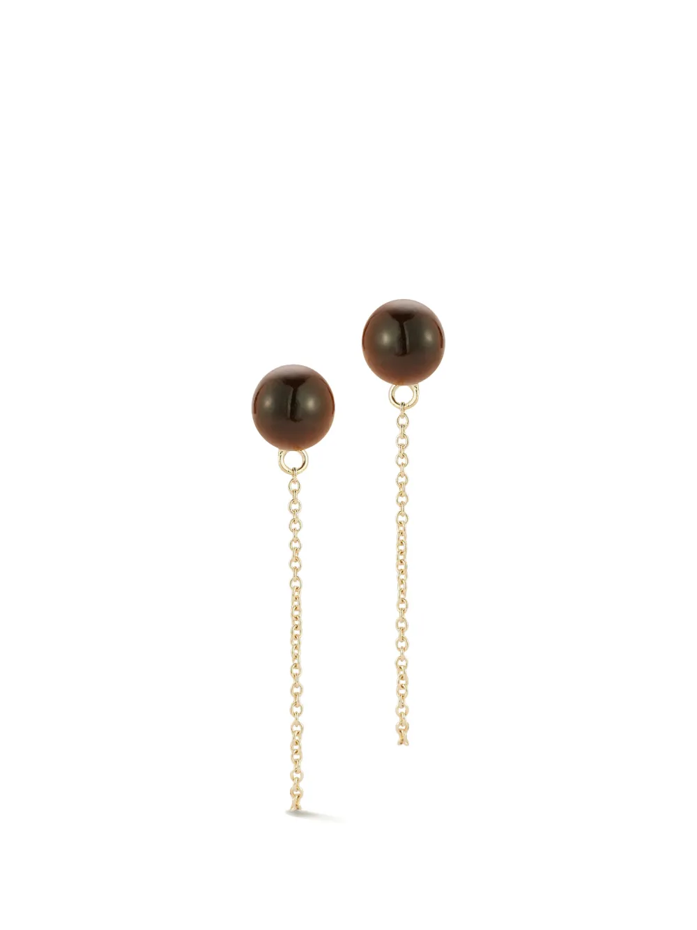 Mateo Orecchini tiger eye in oro giallo 14kt - Marrone