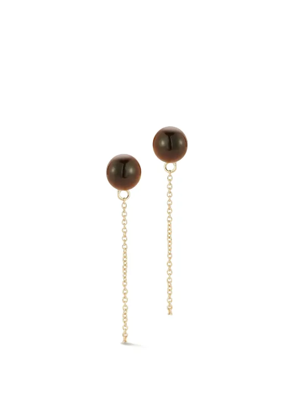 Mateo Tiger-eye Chain Drop Earrings in Brown