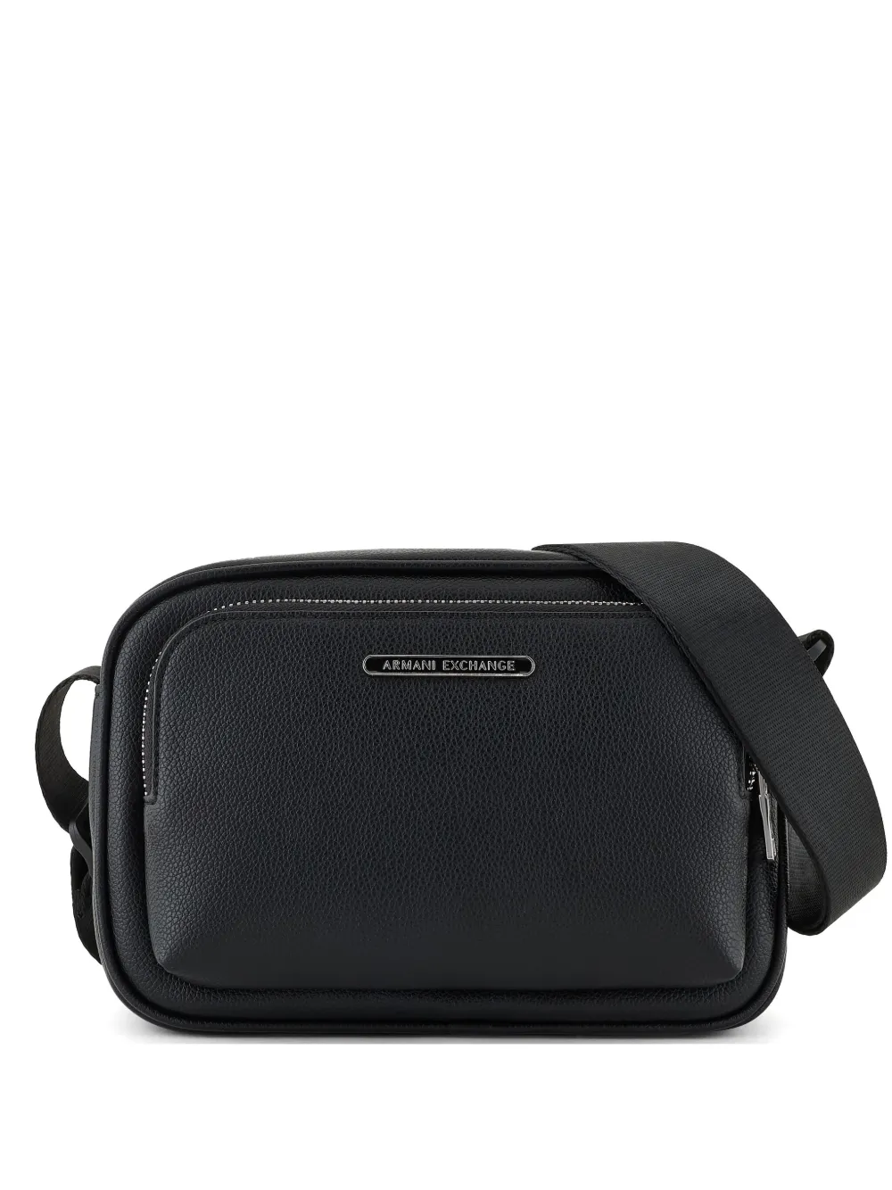 Armani Exchange ロゴプレート メッセンジャーバッグ - ブラック Armani Exchange ロゴプレート メッセンジャーバッグ - ブラック