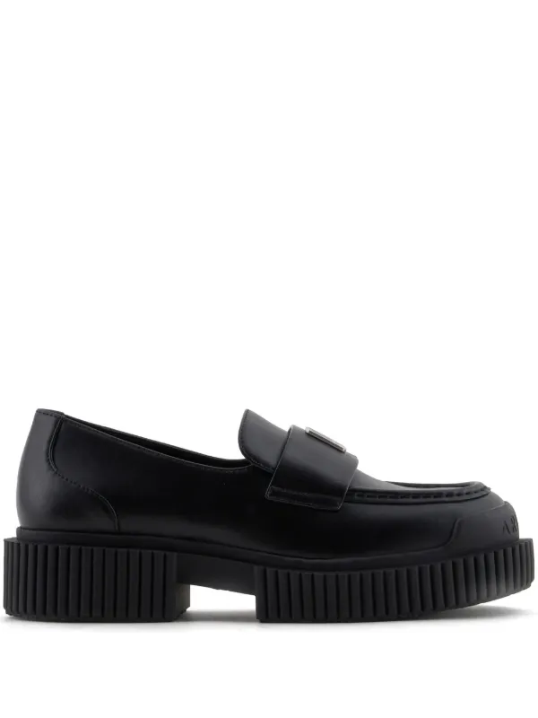 Armani Exchange Leather Loafers | Black | FARFETCH