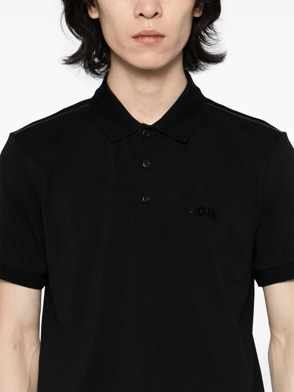 BOSS Paddy Mirror poloshirt Zwart