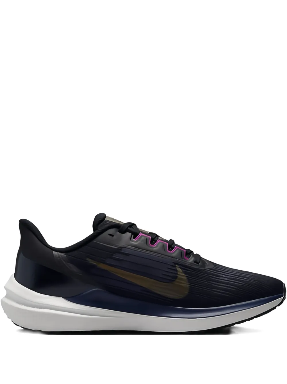Nike Air Winflo 9 "Black Gold Suede" sneakers