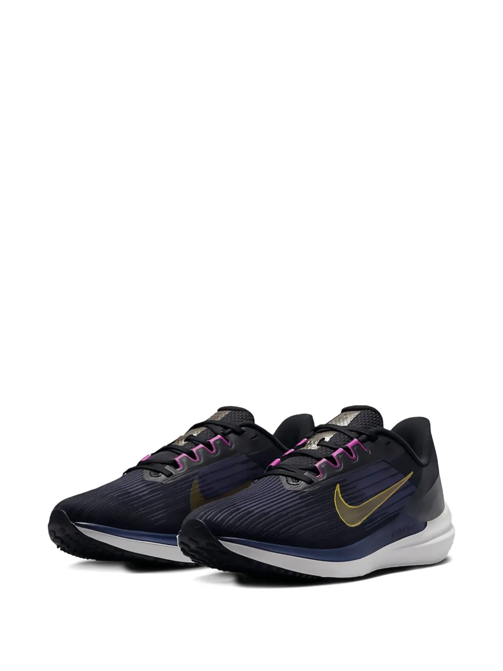 Nike Air Winflo 9 "Black Gold Suede" sneakers