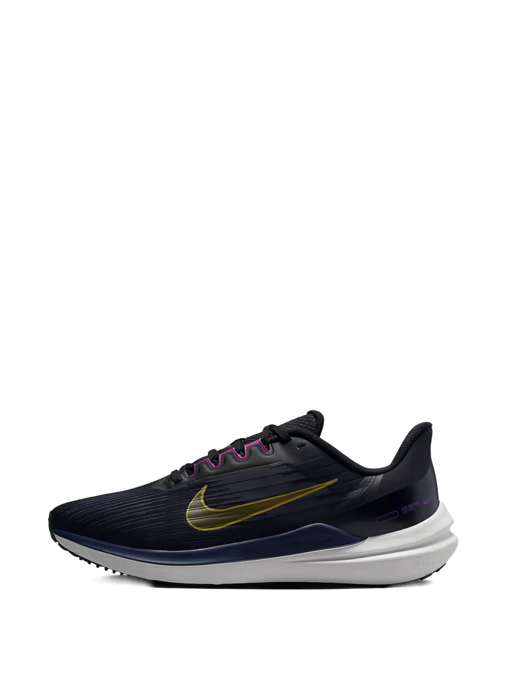 Nike Air Winflo 9 "Black Gold Suede" sneakers