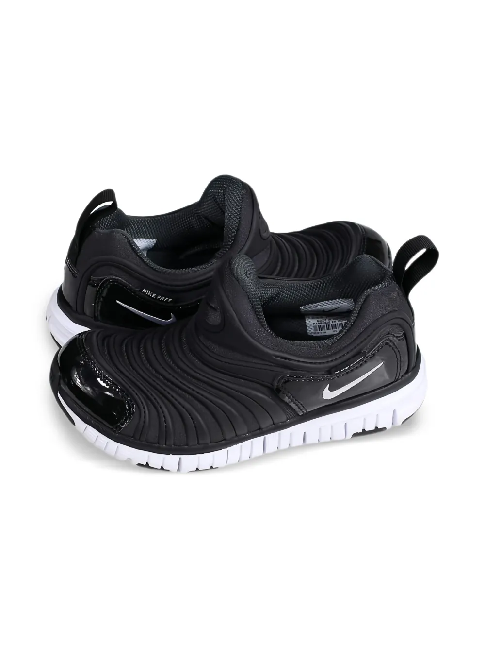 Nike Kids Dynamo Free "Black White" sneakers
