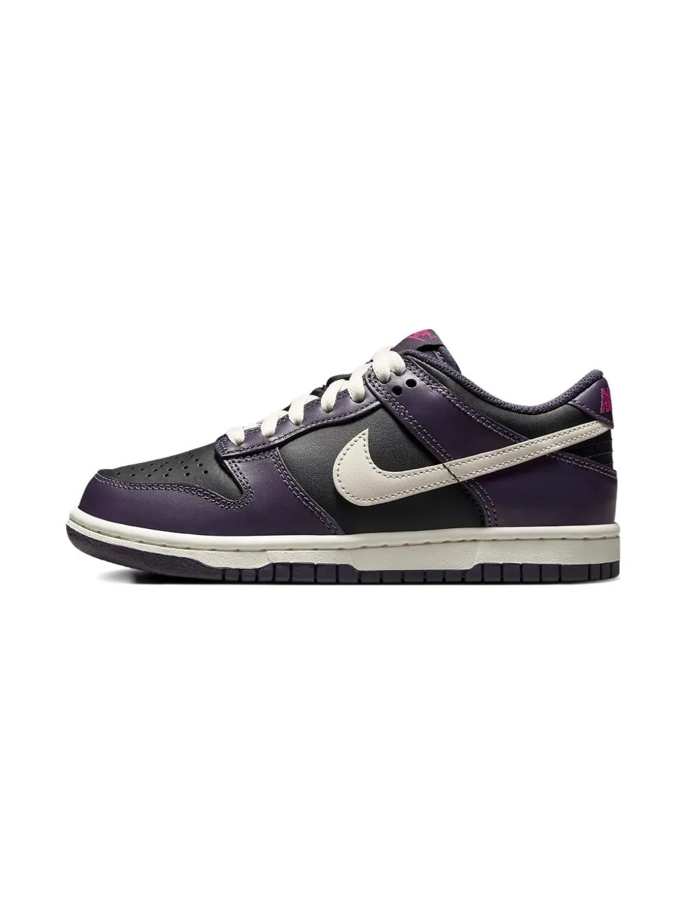 Nike Kids Dunk Low "Black Dark Raisin Sail Pale Ivory" sneakers