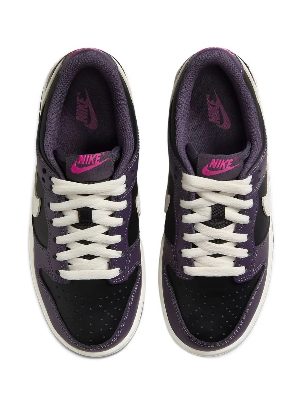 Nike Kids Dunk Low "Black Dark Raisin Sail Pale Ivory" sneakers