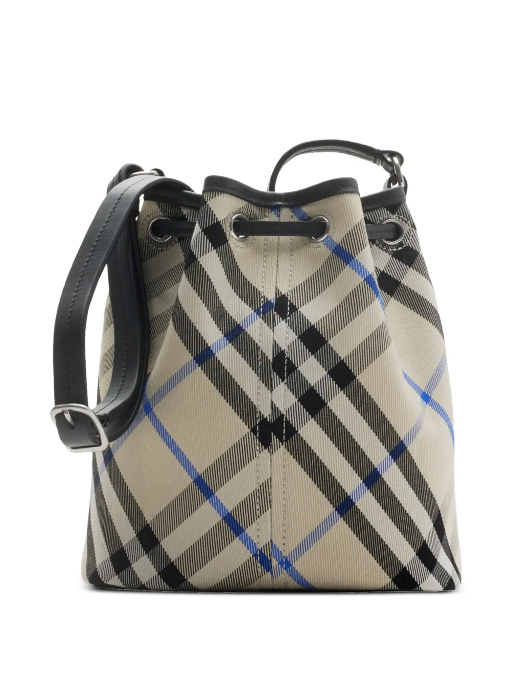 Burberry Medium Bucket Bag With Check Pattern In 中性色