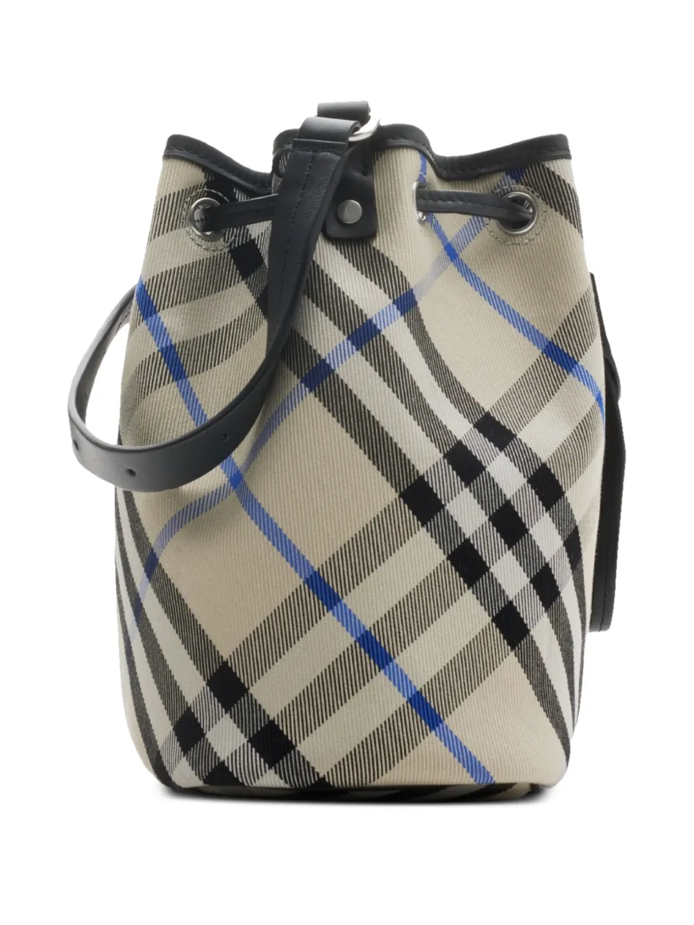 Burberry Medium Bucket Bag With Check Pattern In 中性色