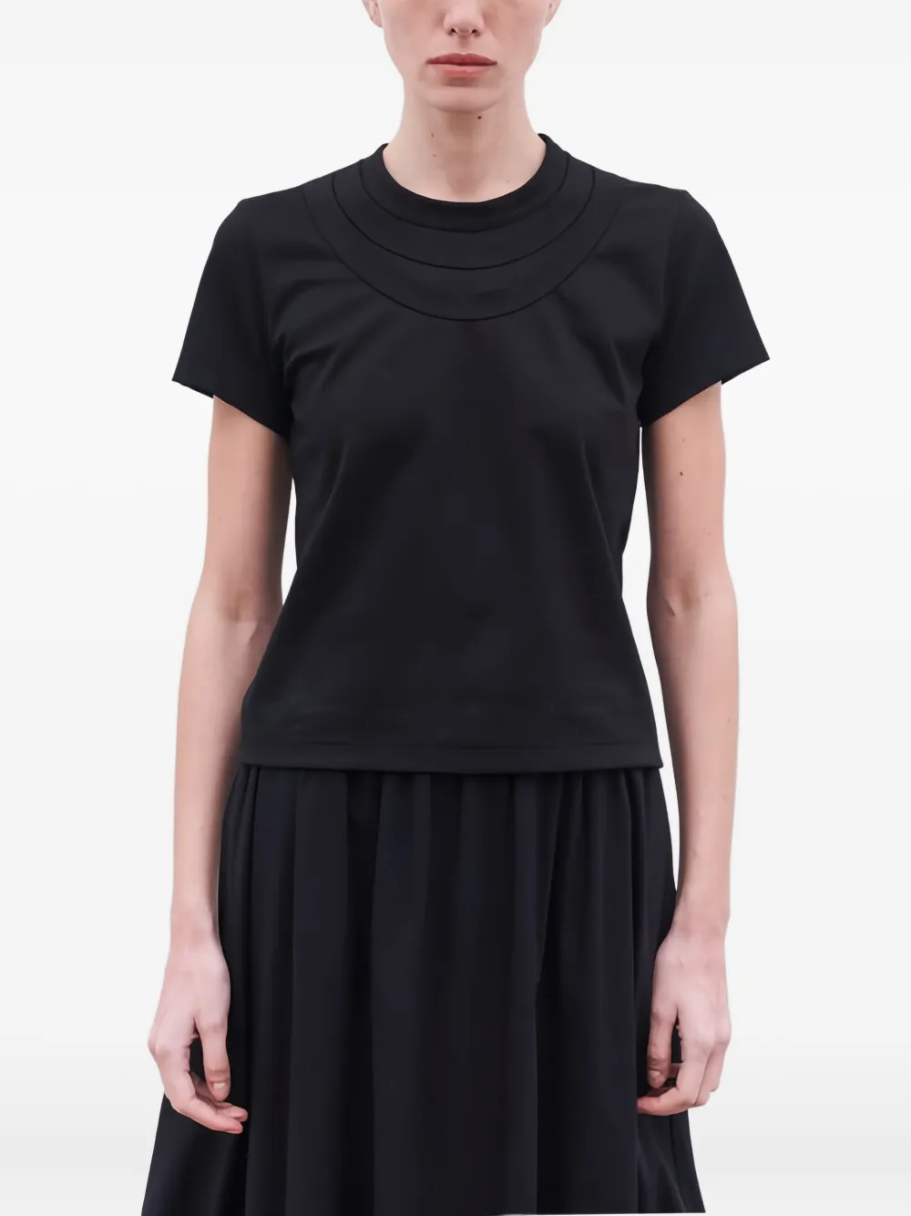 Noir Kei Ninomiya Layered-neckline T-shirt In Black