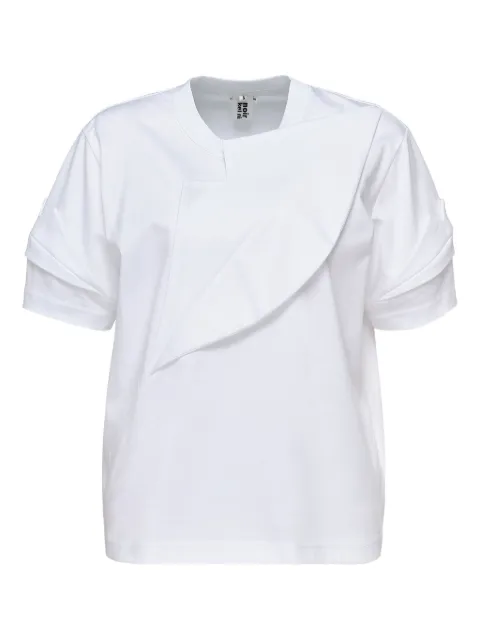 Noir Kei Ninomiya draped-panel short-sleeves top