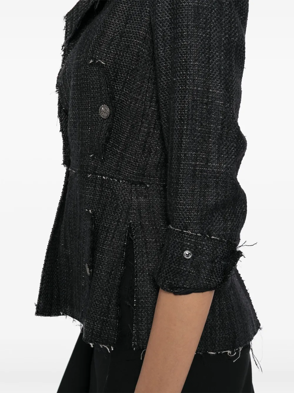 Pre-owned Chanel 2007 Tweed Jacket In Blue