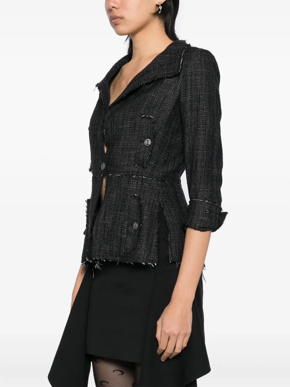 Pre-owned Chanel 2007 Tweed Jacket In Blue