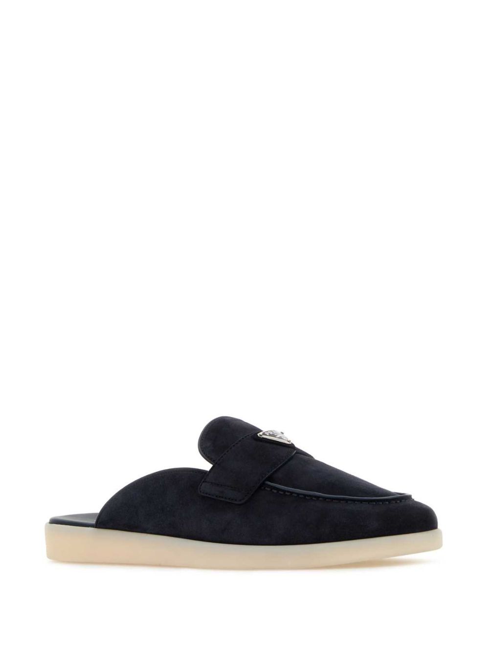 Prada triangle-logo slippers Blauw