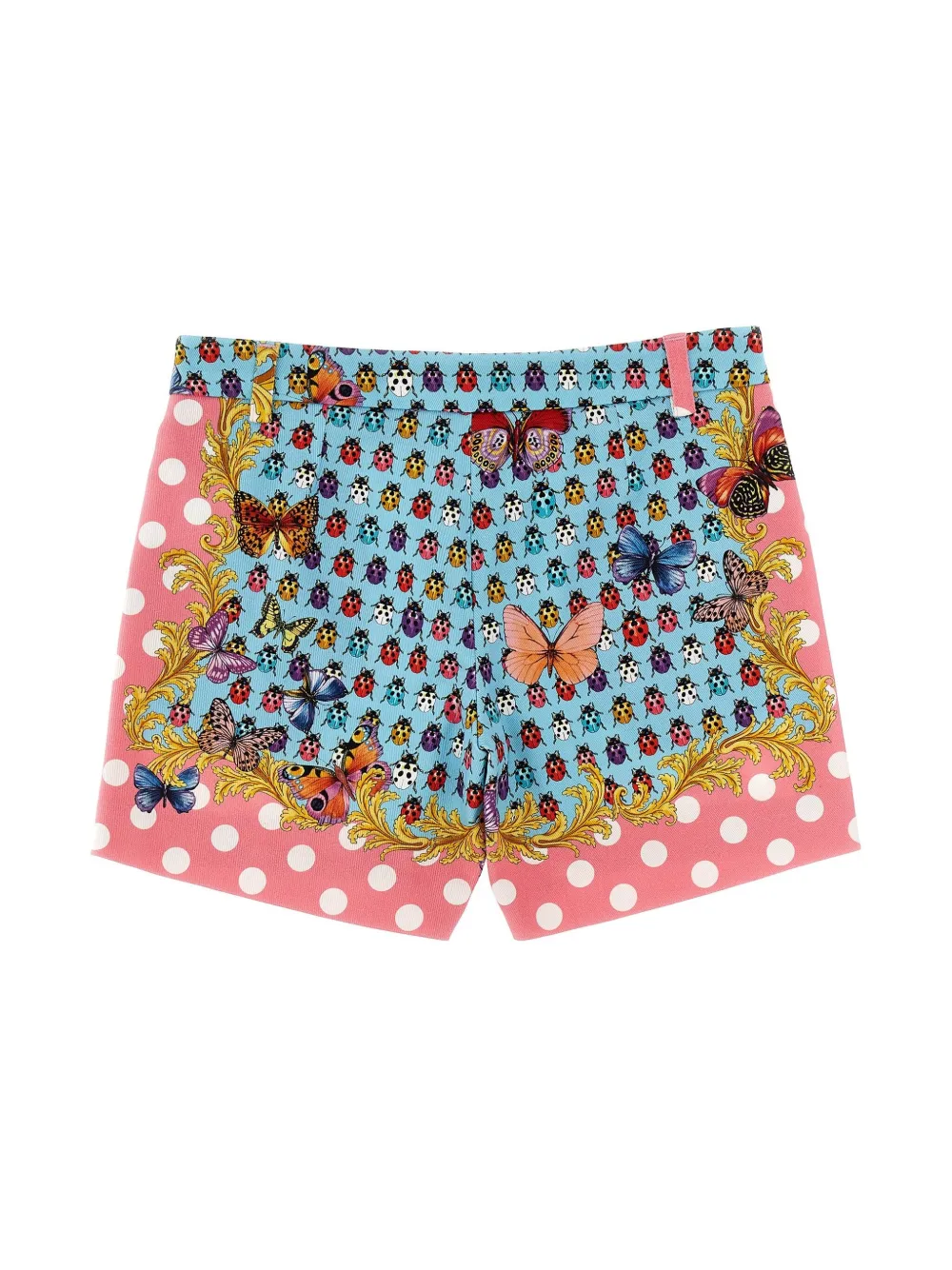 Versace Kids Heritage Butterflies & Ladybugs-print shorts - Roze