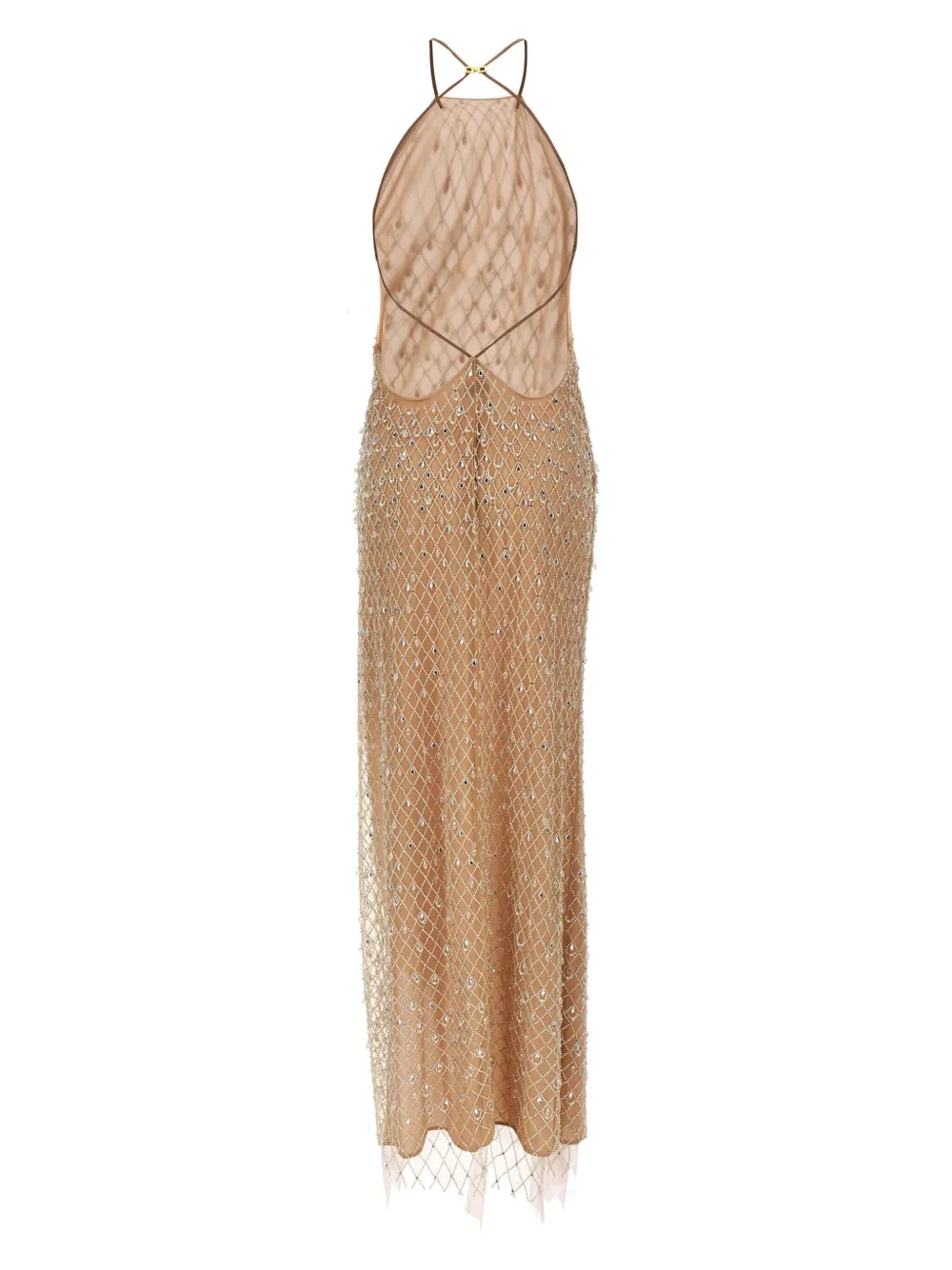 Elisabetta Franchi crystal-embellished maxi dress - Roze