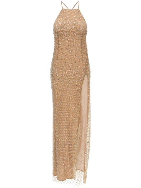 Elisabetta Franchi Maxikleid mit Kristallverzierung