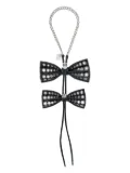 Noir Kei Ninomiya double-bow stud necklace - Black