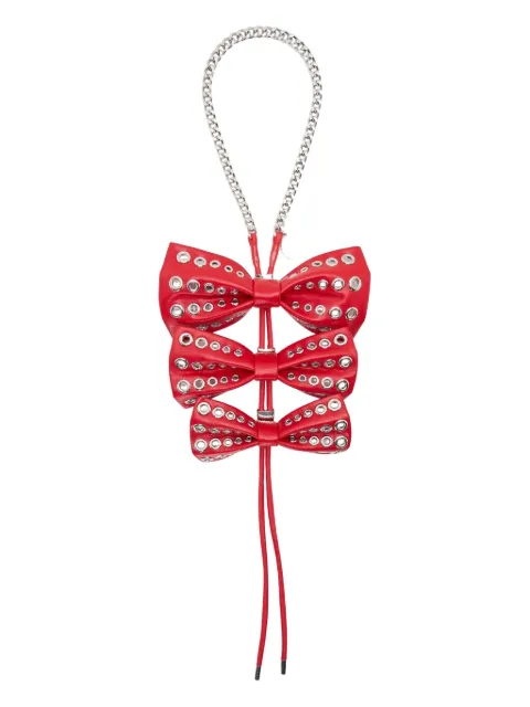 Noir Kei Ninomiya bow-embellished leather necklace