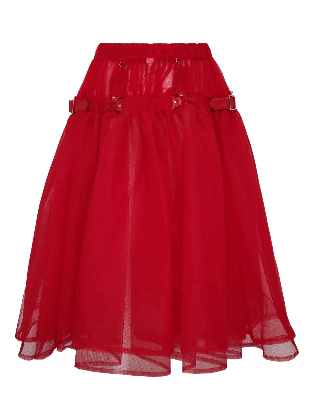 Noir Kei Ninomiya Tulen midi-rok met gespdetail - Rood