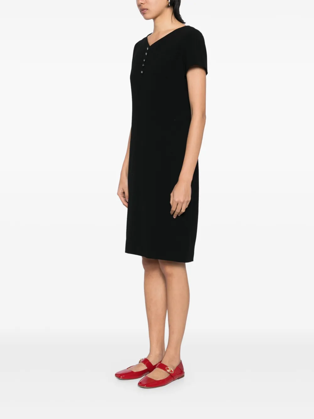 Pre-owned Chanel 1996 Short-sleeved Dress In Black