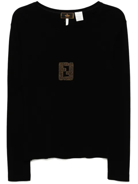 Fendi Pre-Owned 1980 logo-patch T-shirt