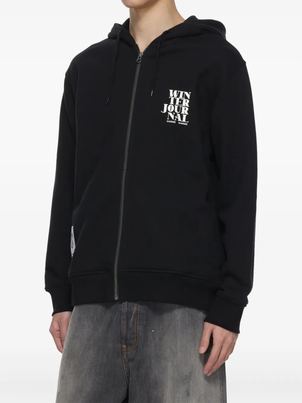 Shop Samsoe & Samsoe Sajournal Hoodie In Black