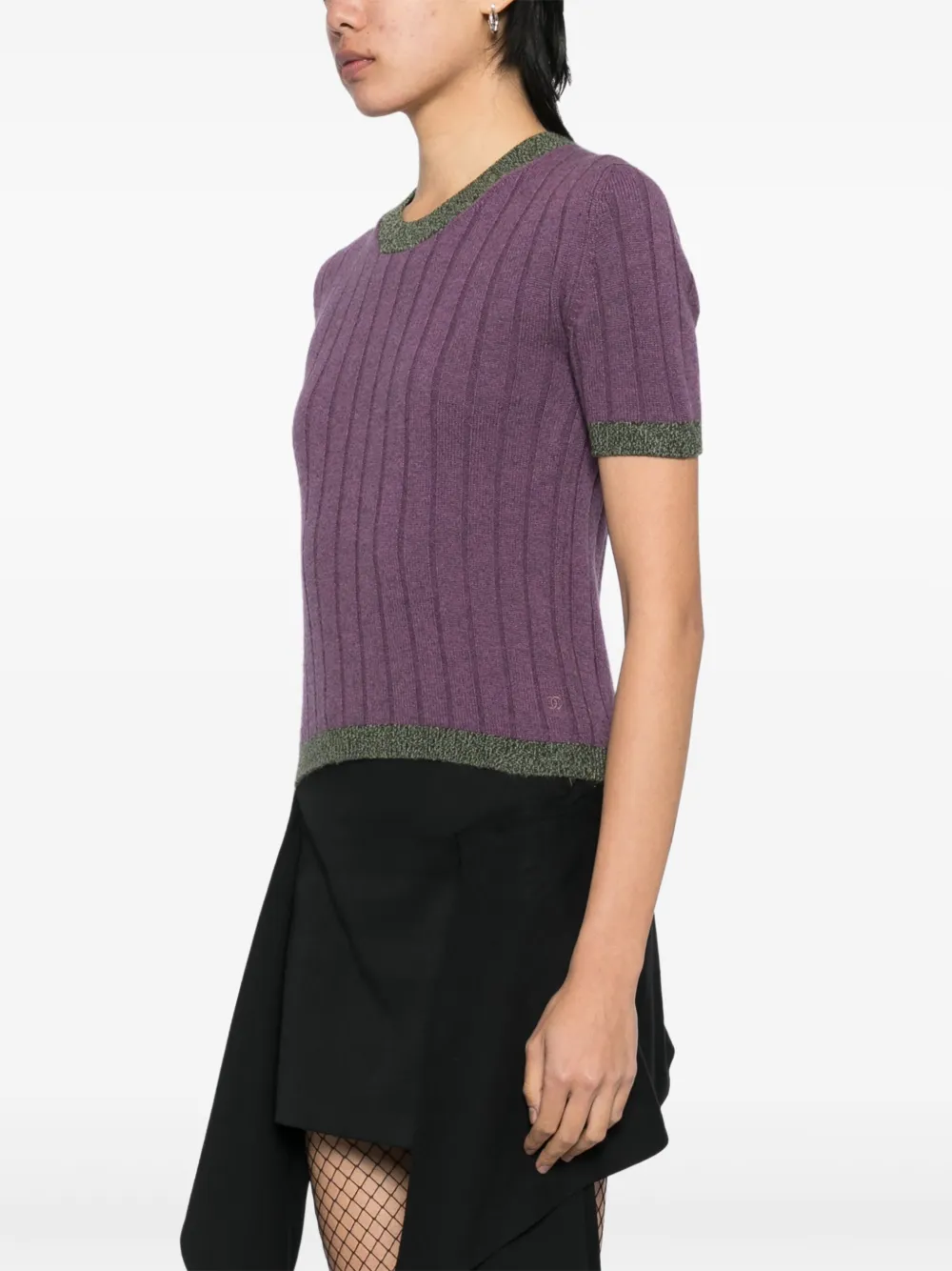 Pre-owned Chanel 1997 Short-sleeve Top In Purple