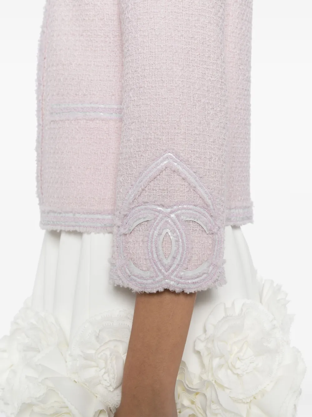 Pre-owned Chanel 2009 Collarless Single-breasted Jacket In Pink