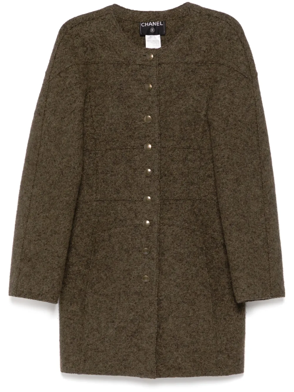 CHANEL Pre-Owned 1999 collarless single-breasted coat | Brown | Image 1