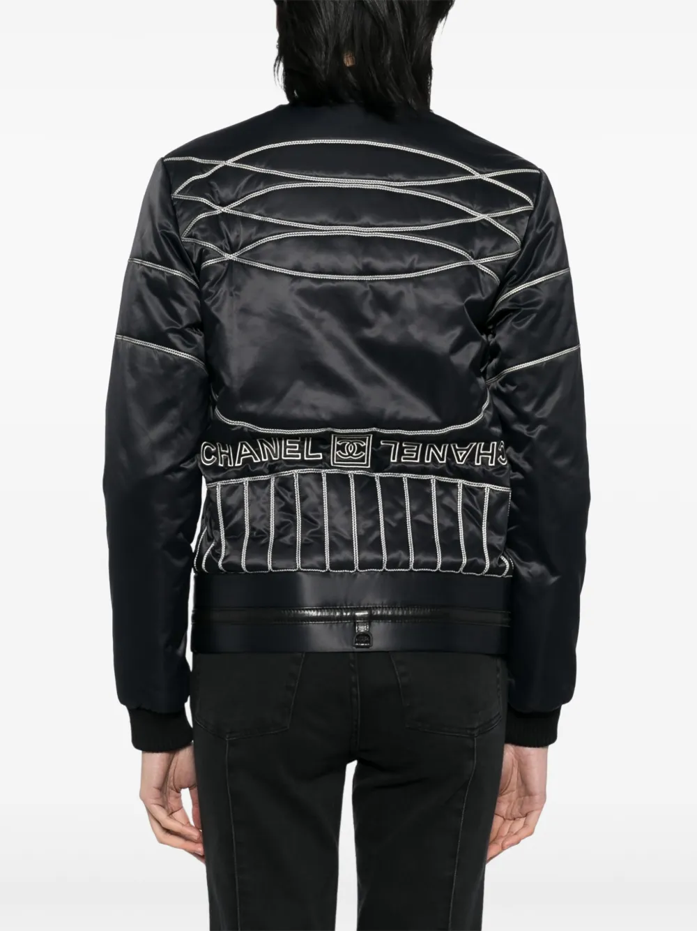 Pre-owned Chanel 2006 Sports Line Zip-up Jacket In Black