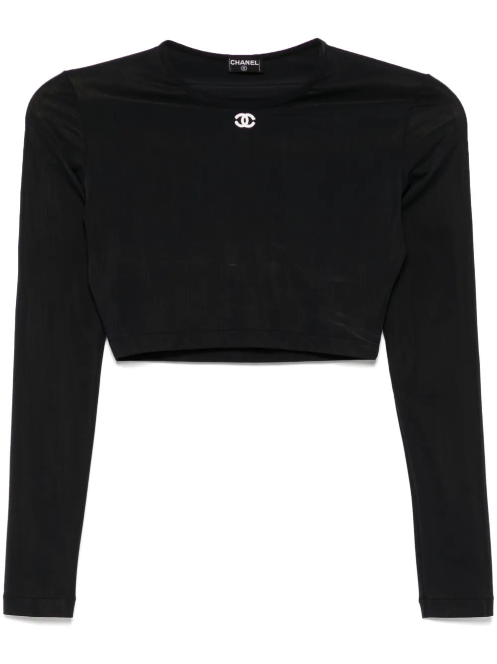 Pre-owned Chanel 1990-2000s Cropped Top In Black