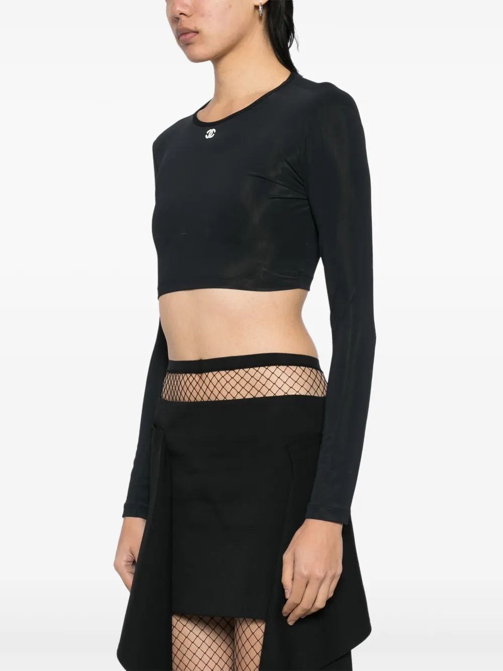 Pre-owned Chanel 1990-2000s Cropped Top In Black