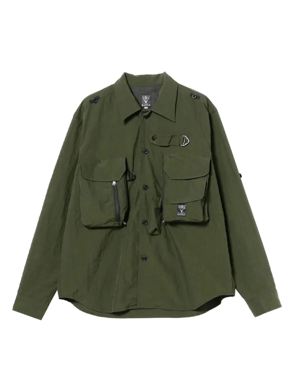 SOUTH2 WEST8 logo-patch shirt | Green | Image 1
