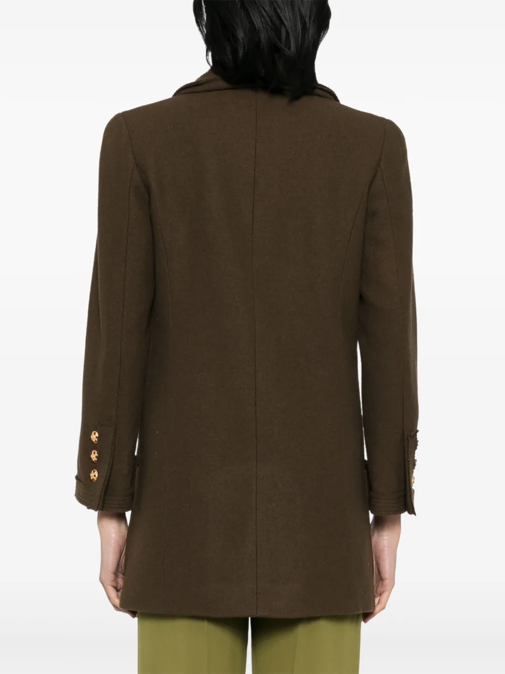 Pre-owned Chanel 1996 Doubl- Breasted Jacket In Brown