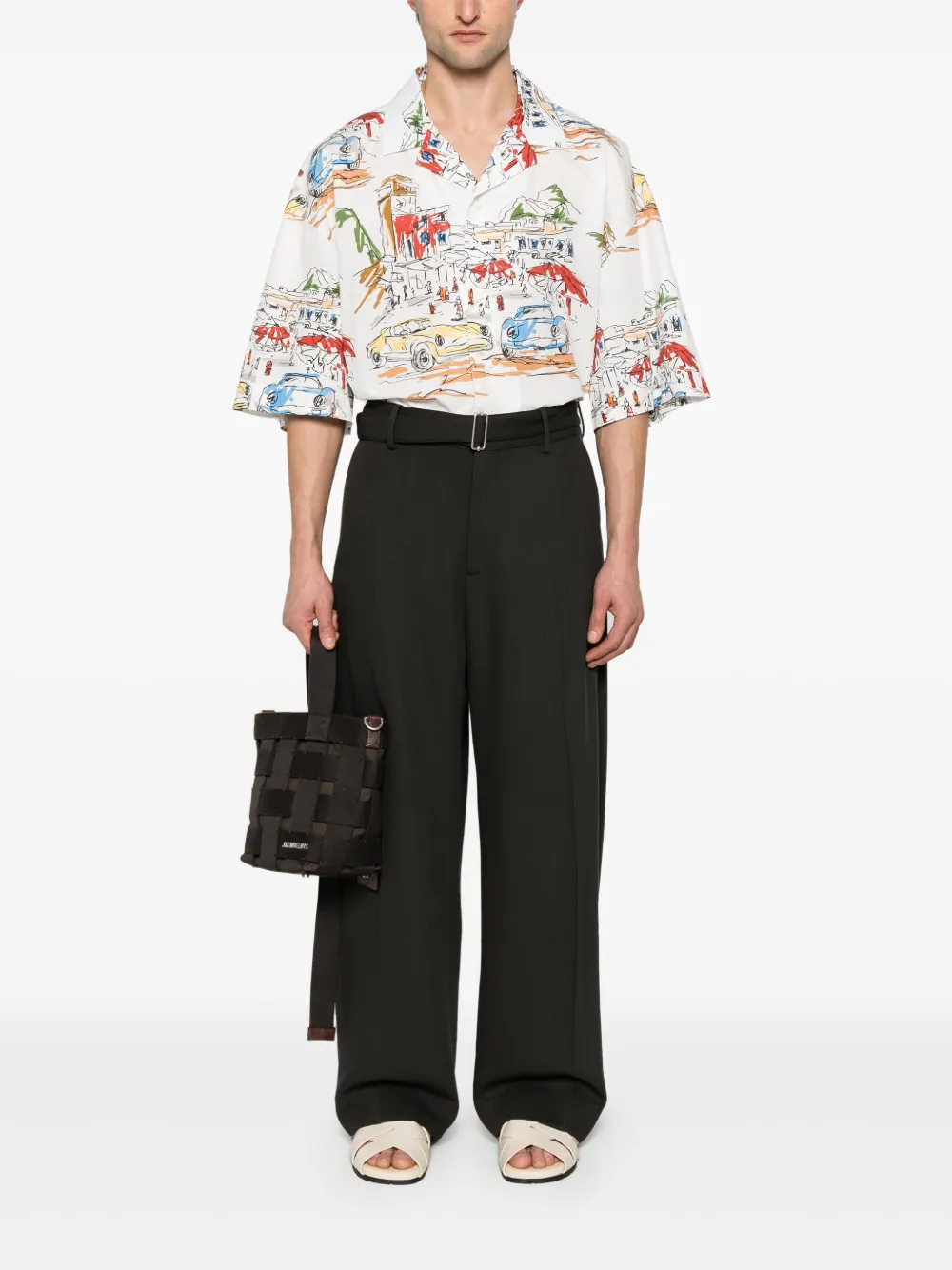 Studio Nicholson belted trousers - Grijs