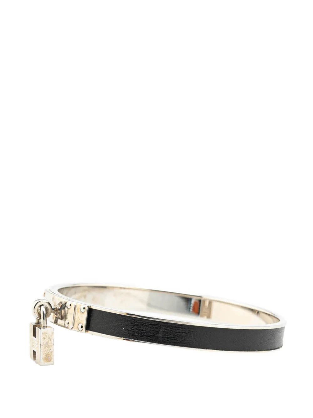 Hermès Pre-Owned 20th Century Leather Kelly Cadena Lock Bangle Bracelet costume bracelet - Zwart