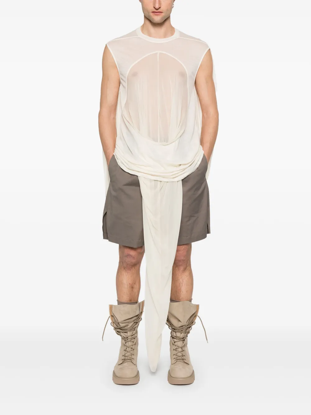 Rick Owens Drain T-shirt - Beige