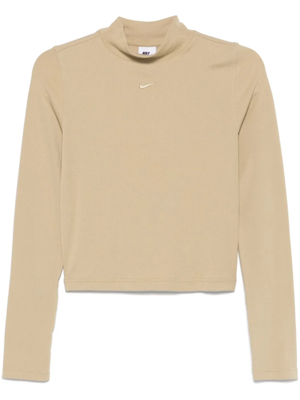 Nike top de canalé con cuello falso | neutro | Image 1