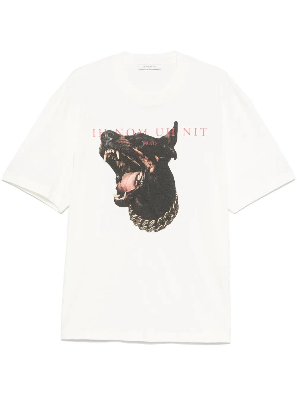 dog-print T-shirt