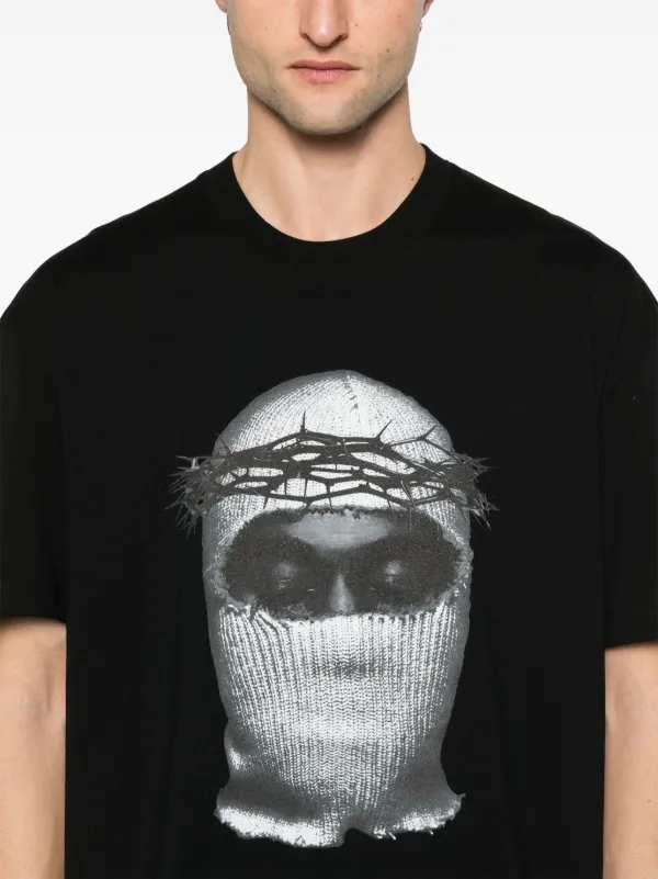 ★【IH NOM UH NIT】★MASK MARBLE EFFECT RELAXED FIT T BK★ Socially Distant T-shirt with Marble Mask | IH NOM UH NIT