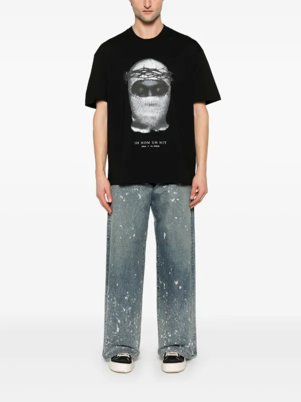 ★【IH NOM UH NIT】★MASK GRAPHIC PRINT SHORT SLEEVE T★ Kanye West Skateboard Ih Nom Uh Nit Mask TShirt
