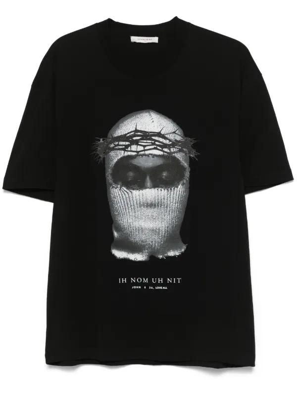 ★【IH NOM UH NIT】★MASK GRAPHIC PRINT SHORT SLEEVE T★ Kanye West Skateboard Ih Nom Uh Nit Mask TShirt