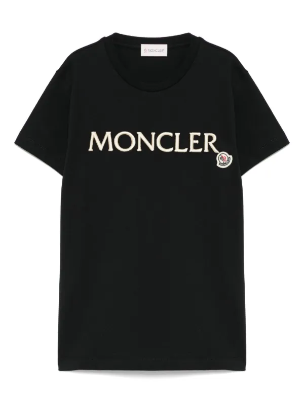Moncler Enfant logo-embroidered Cotton T-shirt | Black
