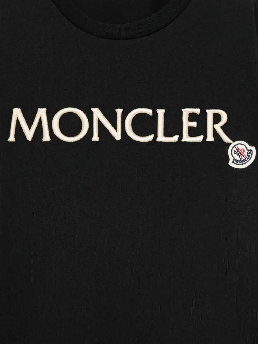 Moncler Enfant T-shirt met geborduurd logo Zwart